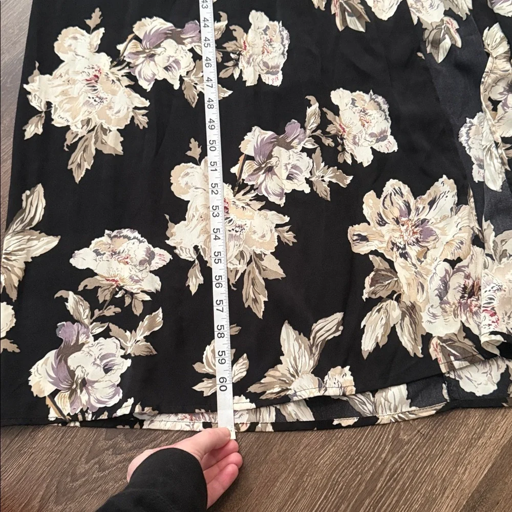 Rokoko by Dazz Floral Black and Cream Wrap Longsleeve Dress - Picture 2 of 6